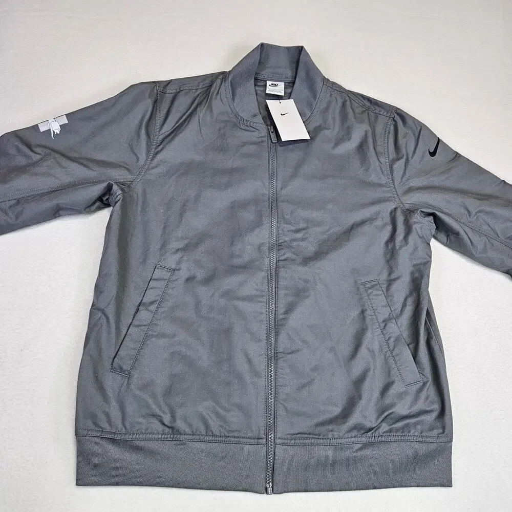 Nike Detroit Lions Bomber Jacket Mens M Full Zip Gray NFL Football Lightweight